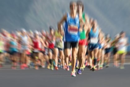 Marathon runners in the race,abstract