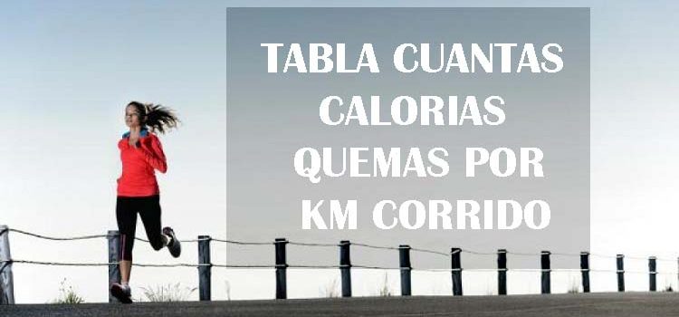 TABLA CUÁNTAS CALORÍAS QUEMAS POR KM CORRIDO