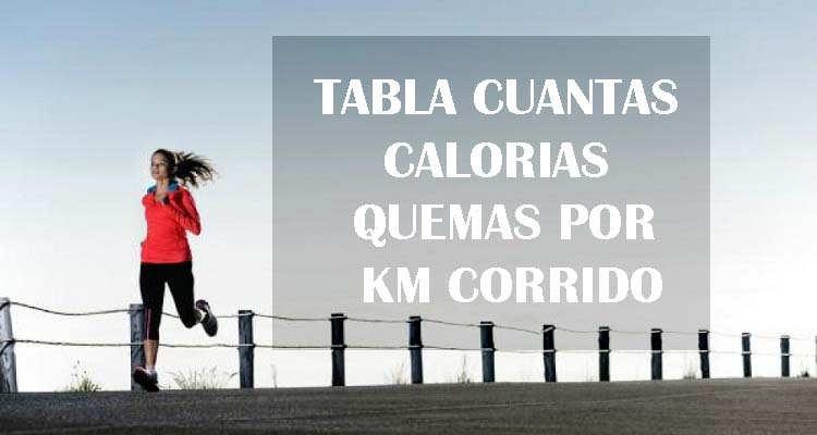 TABLA CUÁNTAS CALORÍAS QUEMAS POR KM CORRIDO