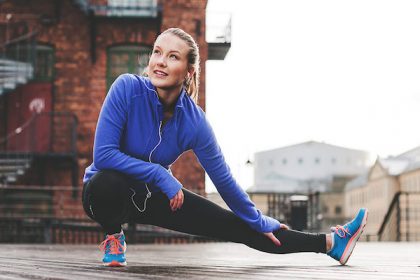 Exercising woman outdoors